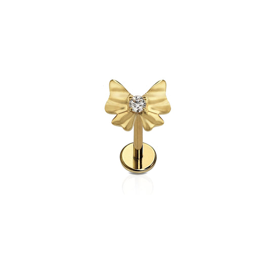 Sweetheart Bow Flat Back Stud