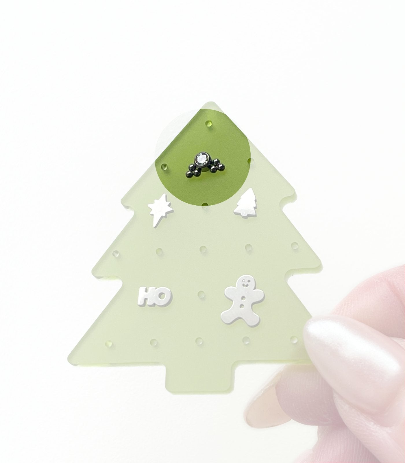 Festive Holly Flat Back Stud