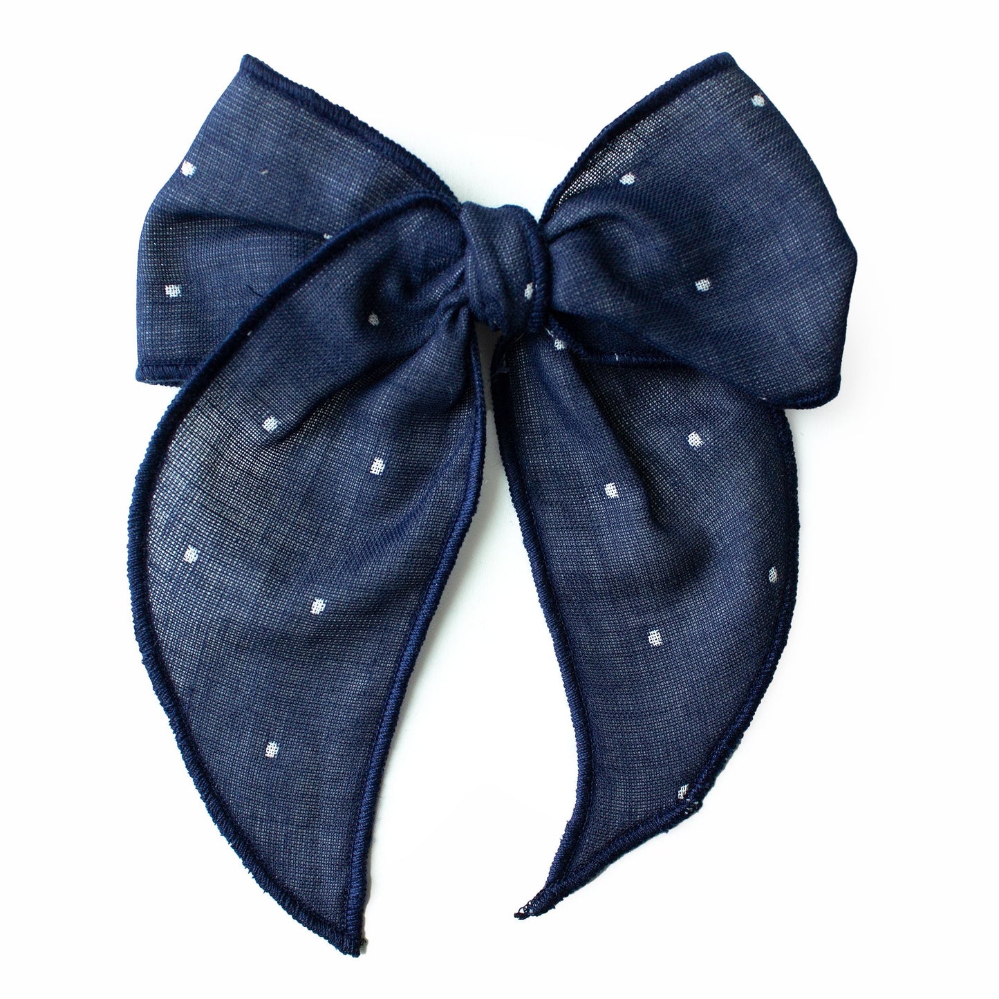 Navy Dot Darling Hair Bow for Girls