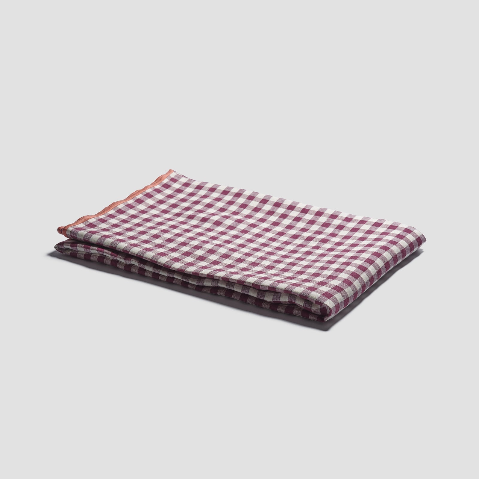 Berry Gingham Linen Tablecloth
